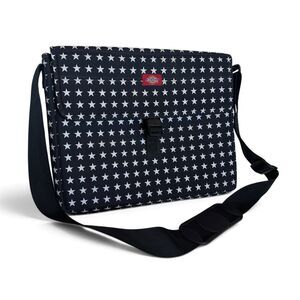 Vintage Y2K Dickies Star Print Record/Laptop Messenger Bag Black White Crossbody